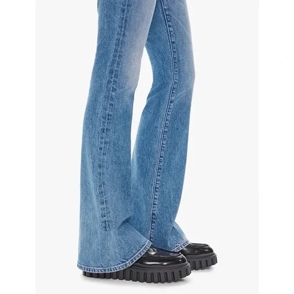 New MOTHER Superior The Weekender Slice Flare Jeans Medium Blue 33 - Picture 6 of 17